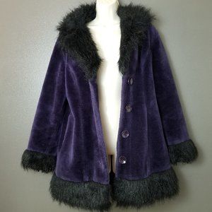 Vintage Morbid Threads Black & Purple Fur Coat